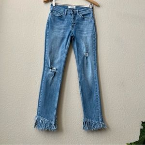 We The Free 26 denim with destroyed fringed cuffs